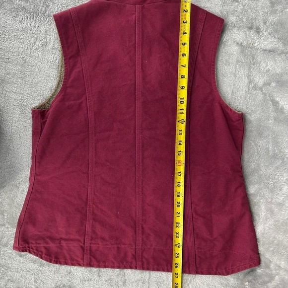 Vintage Carhartt Vest Sherpa Lined Duck Canvas  WV001 624 Ruby Women's Large - Picture 9 of 11